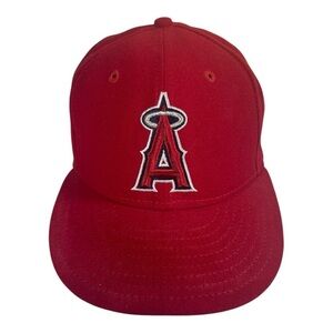 New Era Men’s Los Angeles Angels Baseball Red Fitted Hat Size- 7 1/8